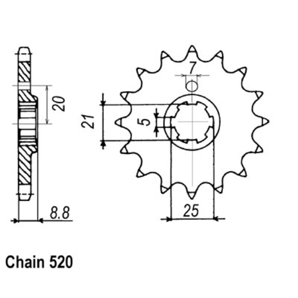 15T - Front Sprocket - Kawasaki/Husqvarna