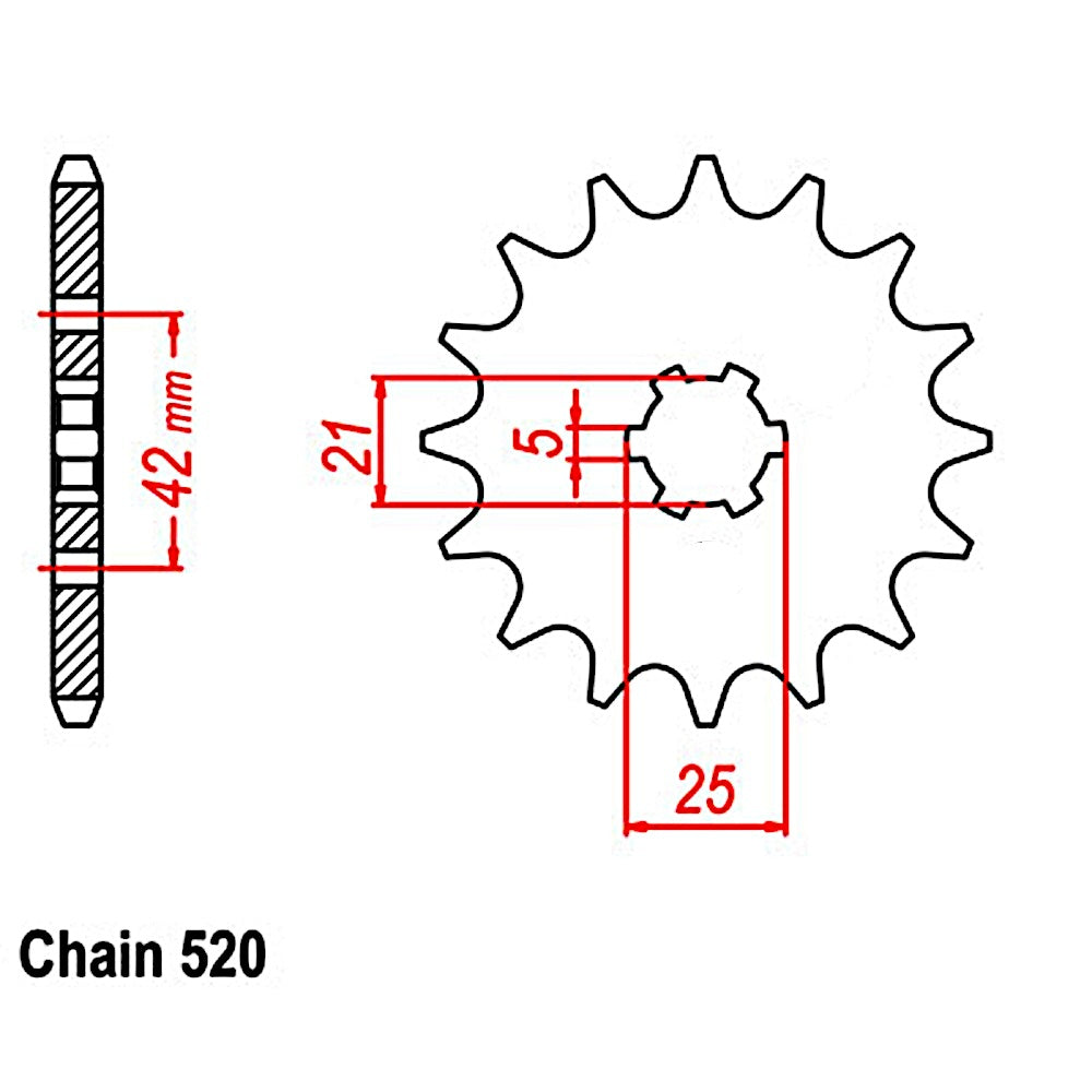 15T - Front Sprocket - Kawasaki/Suzuki/Yamaha