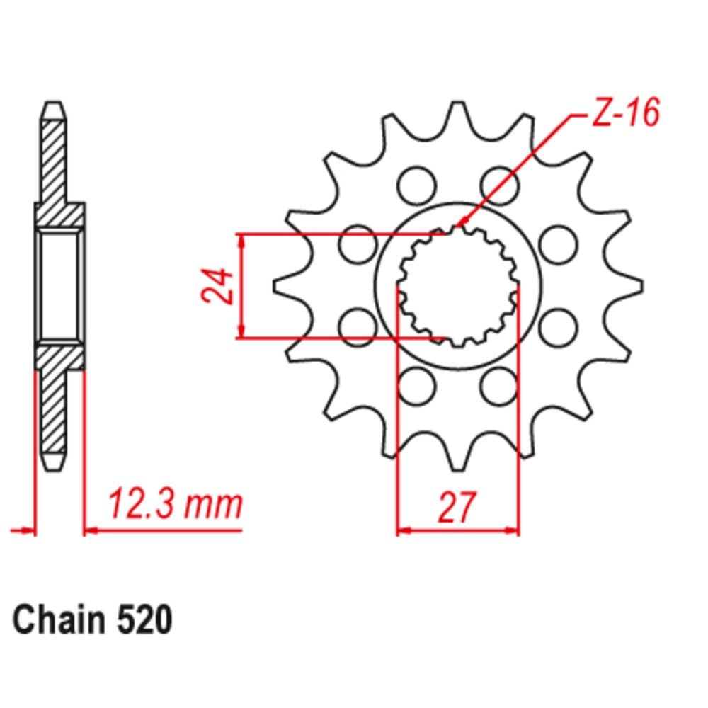 16T - Front Sprocket - Supersprox 520p