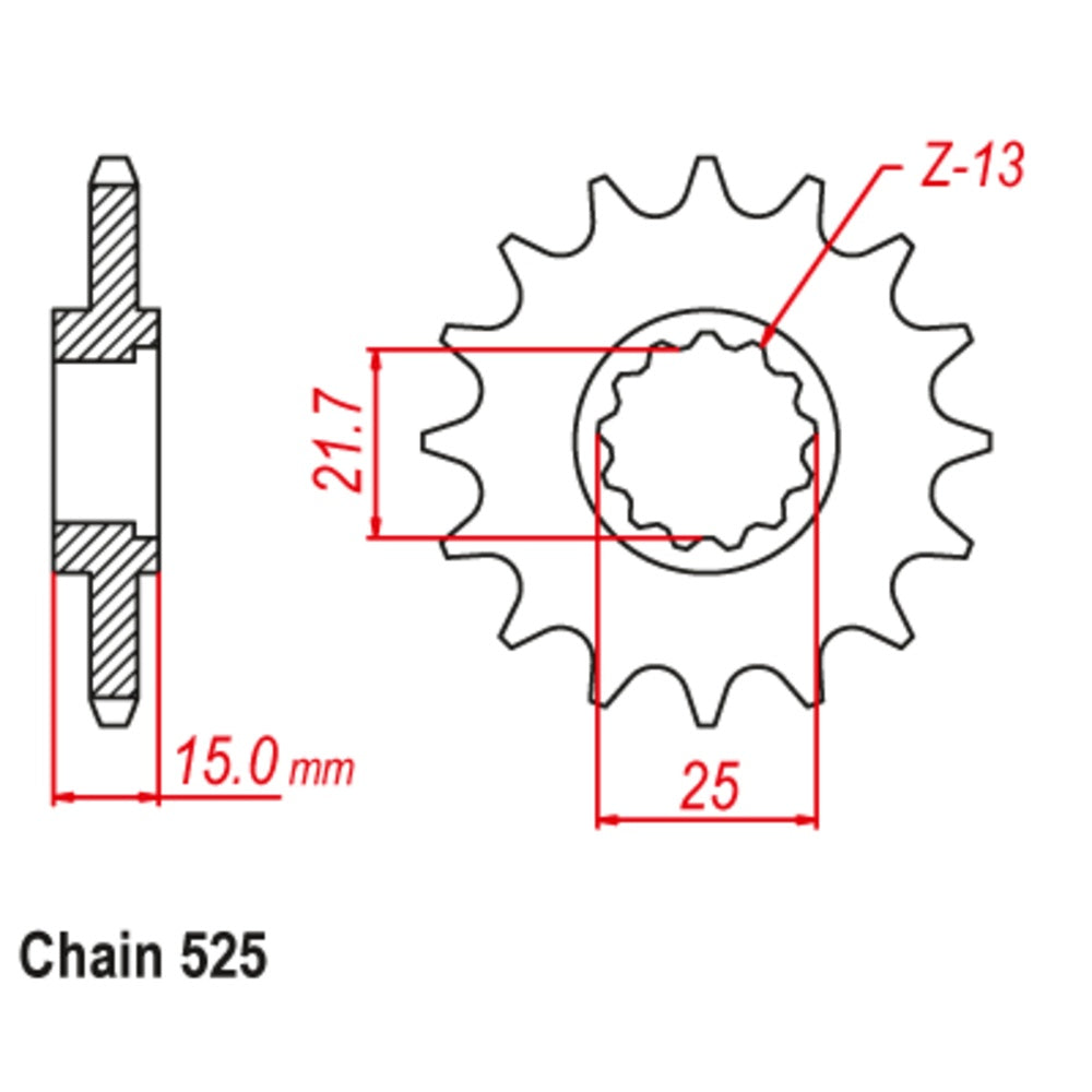 16T - Front Sprocket - Kawasaki