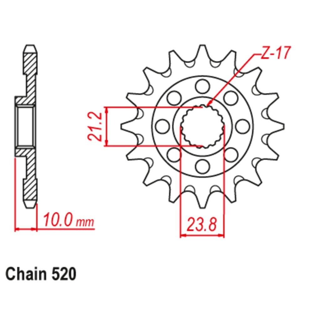 14T - Front Sprocket - Suzuki RMZ450 13-14
