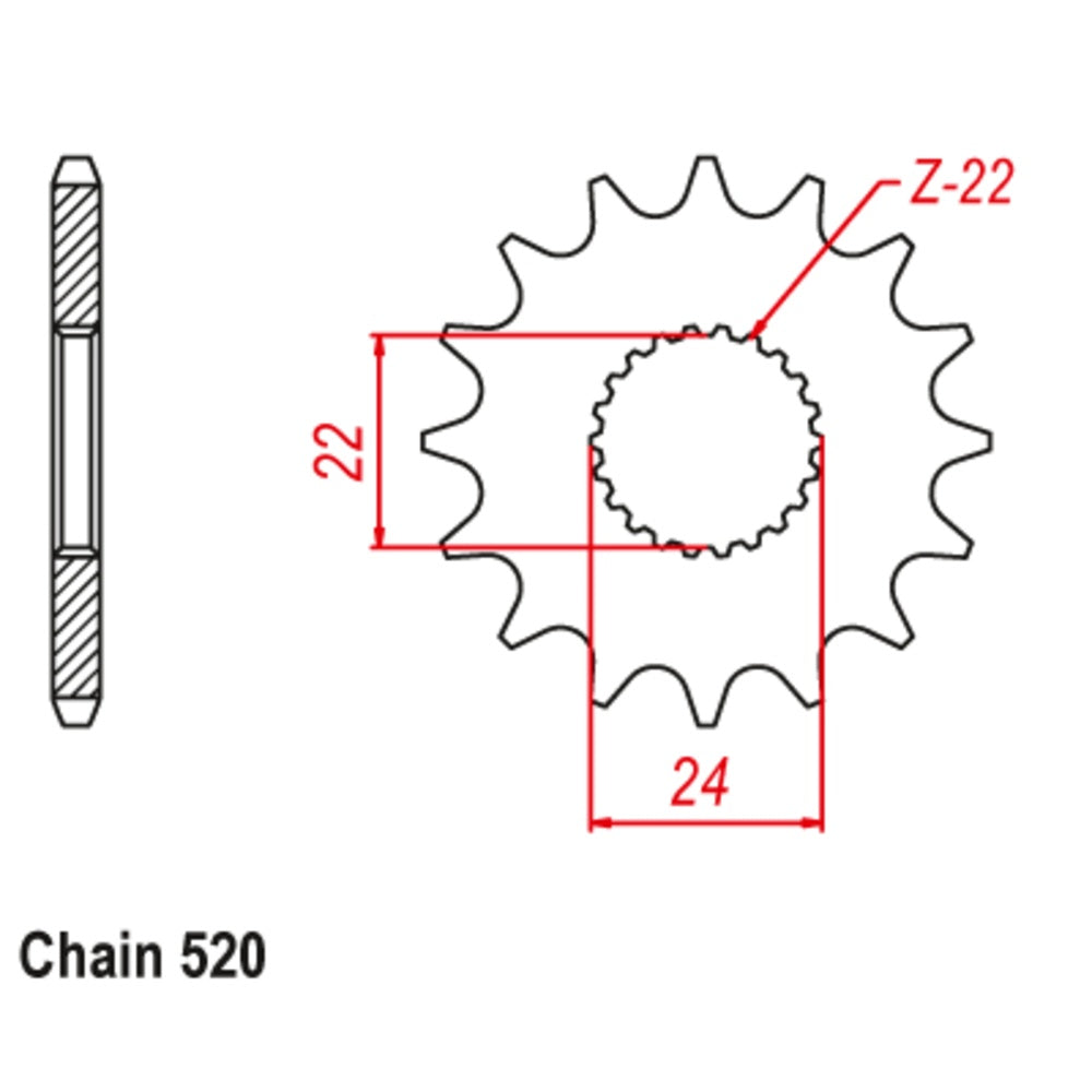 16T - Front Sprocket - Aprillia 125 RS