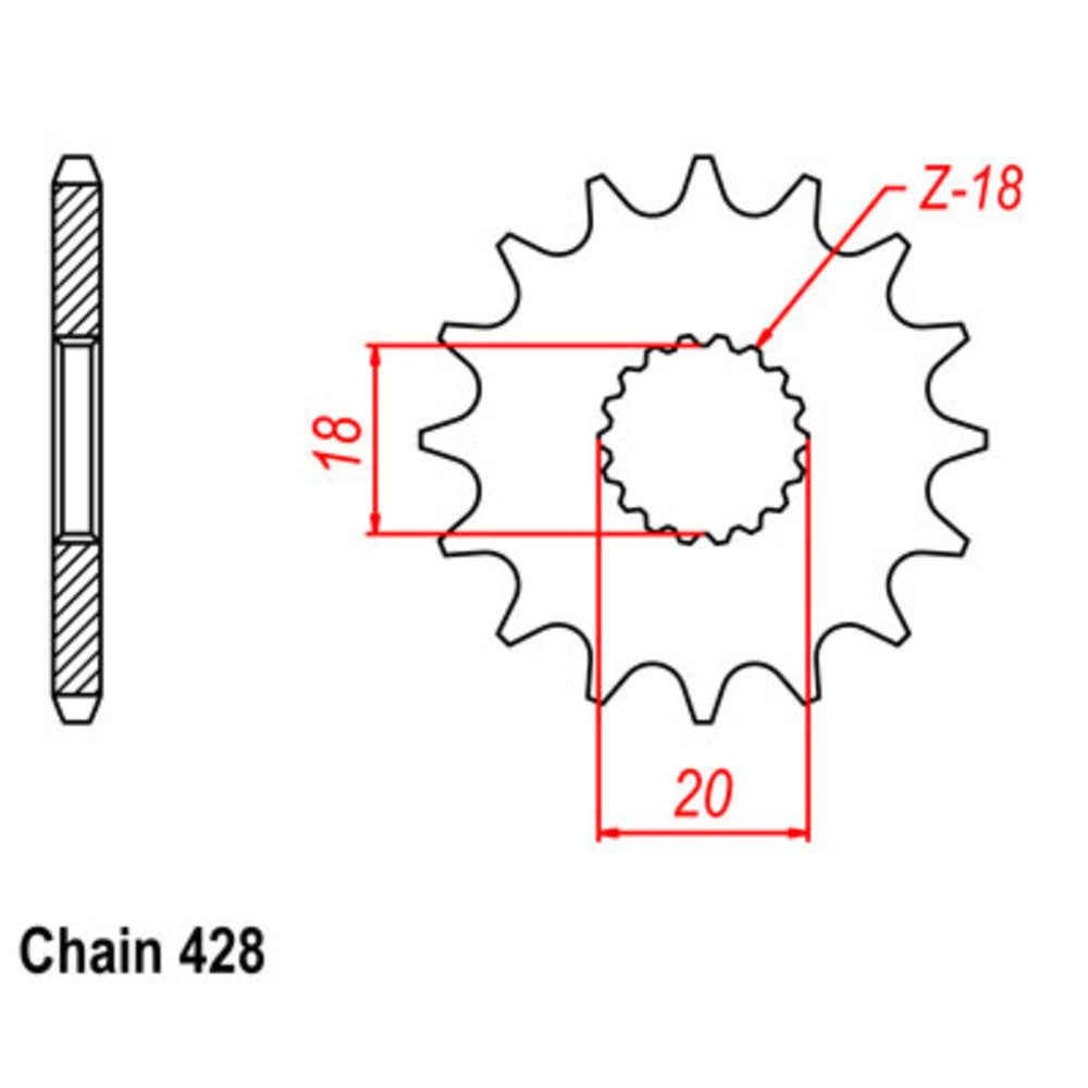 14T - Front Sprocket - Suzuki