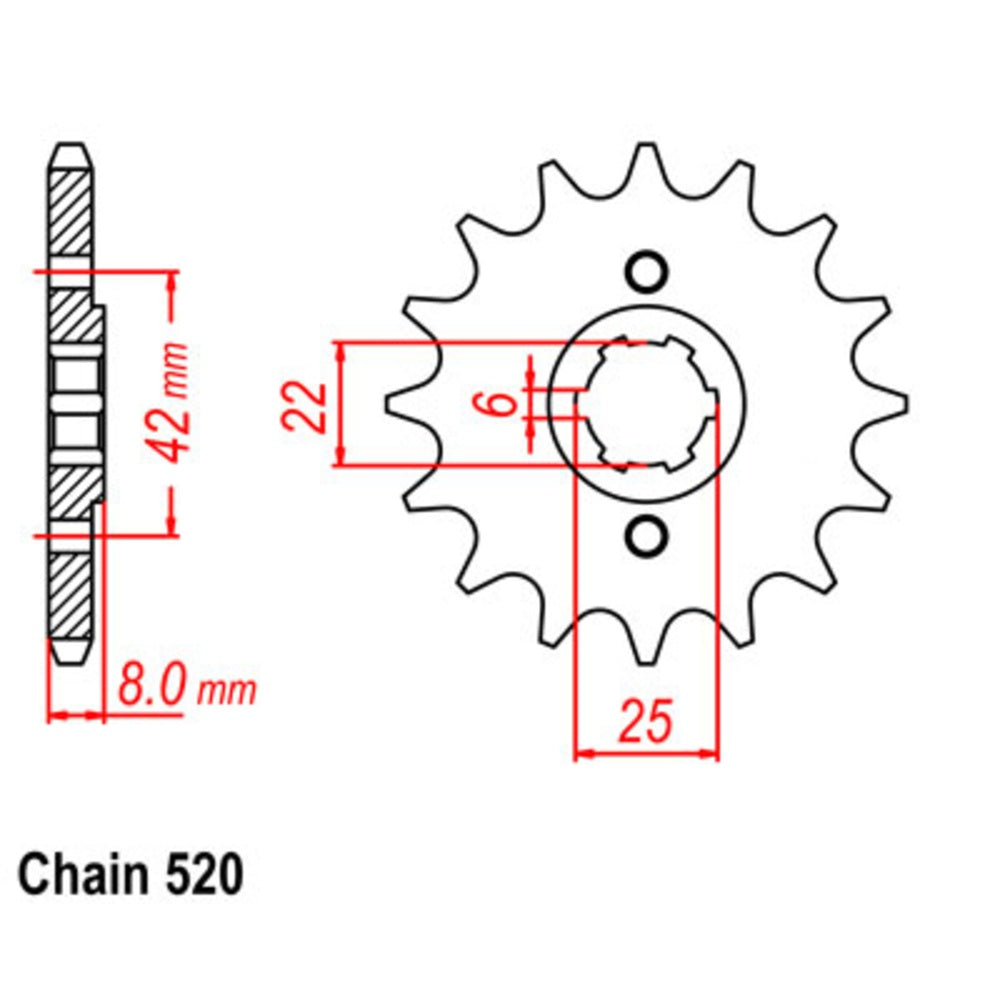 14T - Front Sprocket - Honda