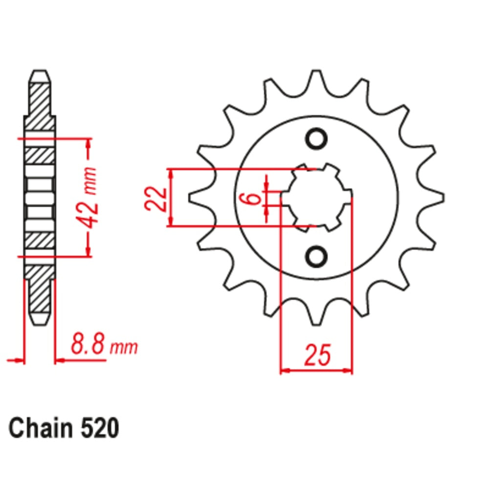 16T - Front Sprocket - Honda