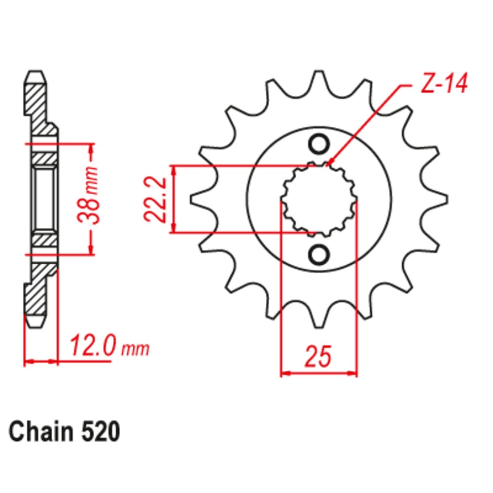 15T - Front Sprocket - Ducati