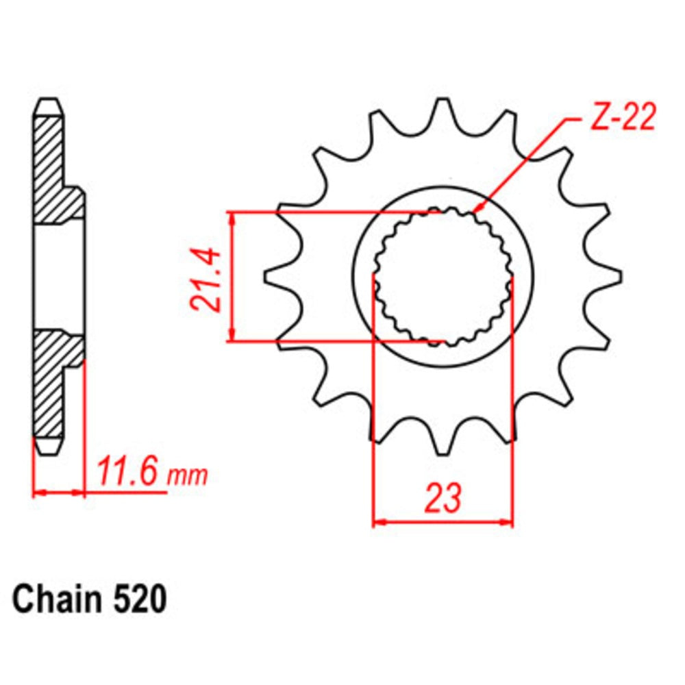 14T - Front Sprocket - Yamaha