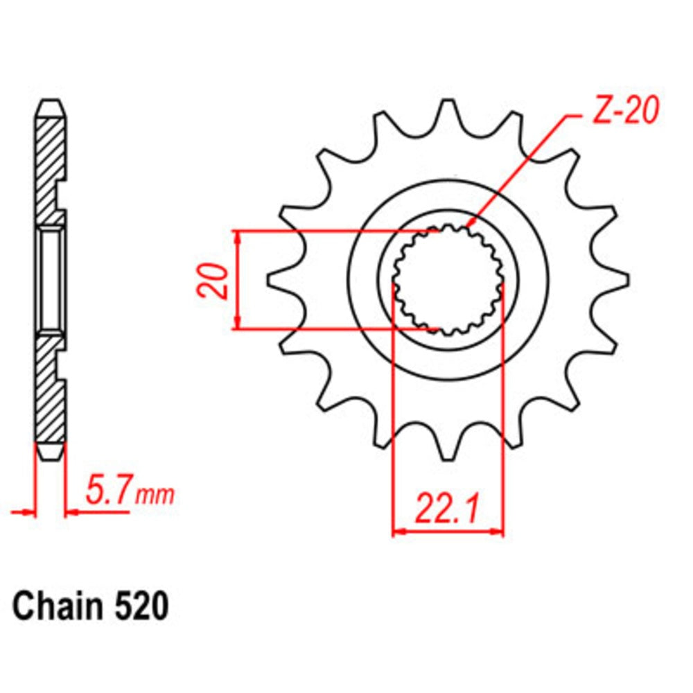 14T - Front Sprocket - Yamaha