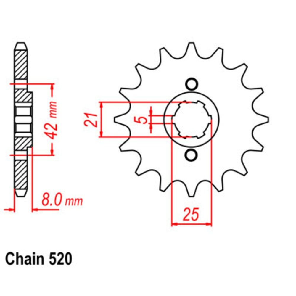 15T - Front Sprocket - Yamaha