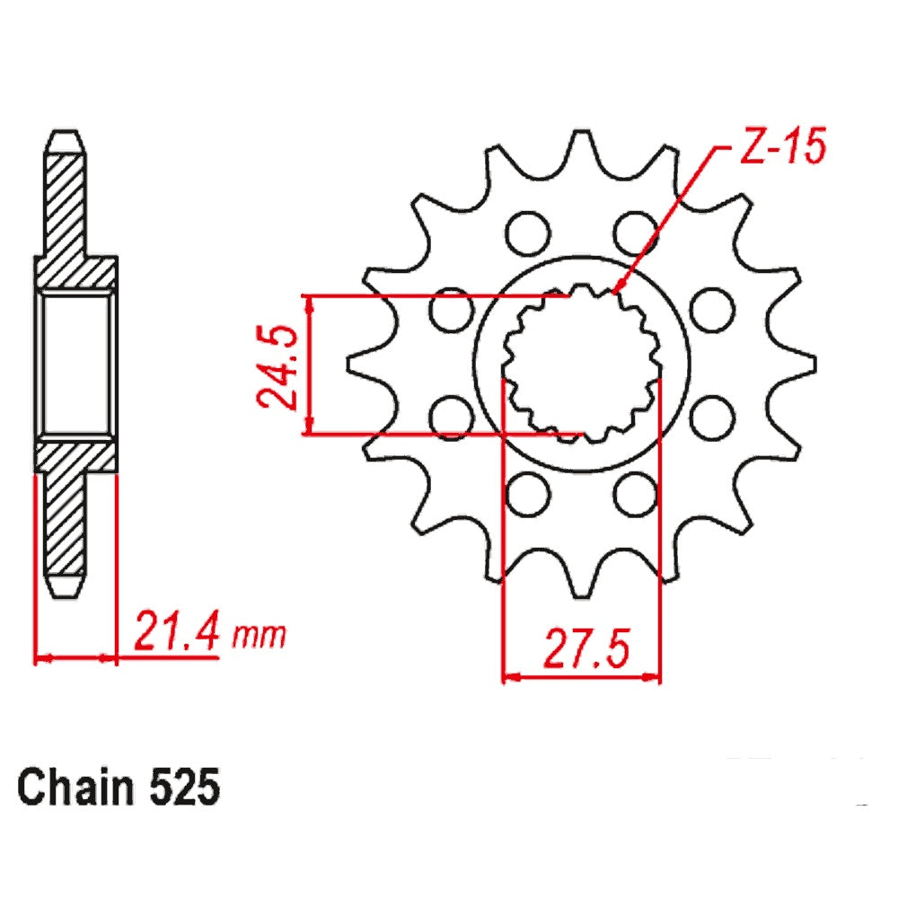 15T - Front Sprocket - Aprilia Shiver/Dorsoduro