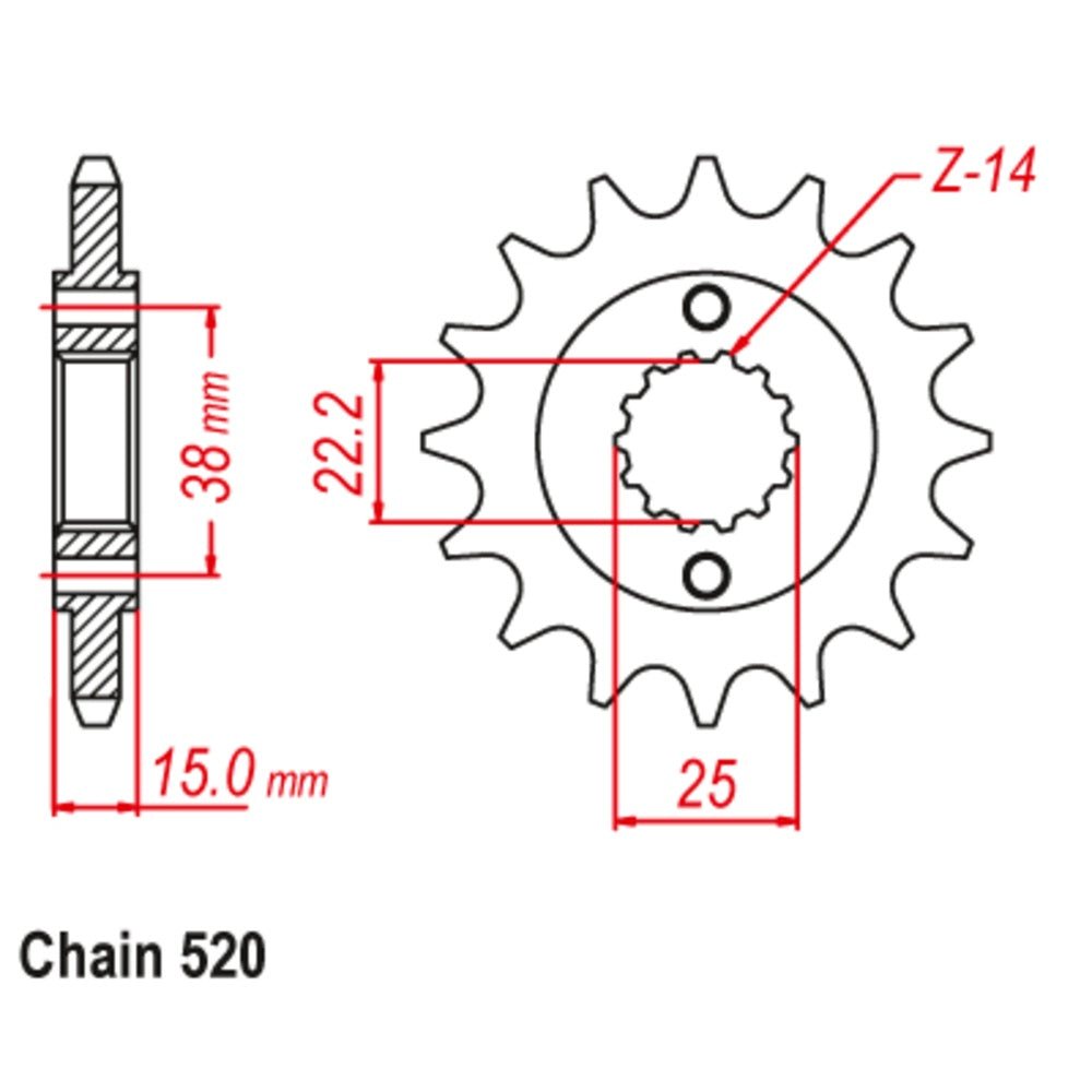 15T - Front Sprocket - Ducati
