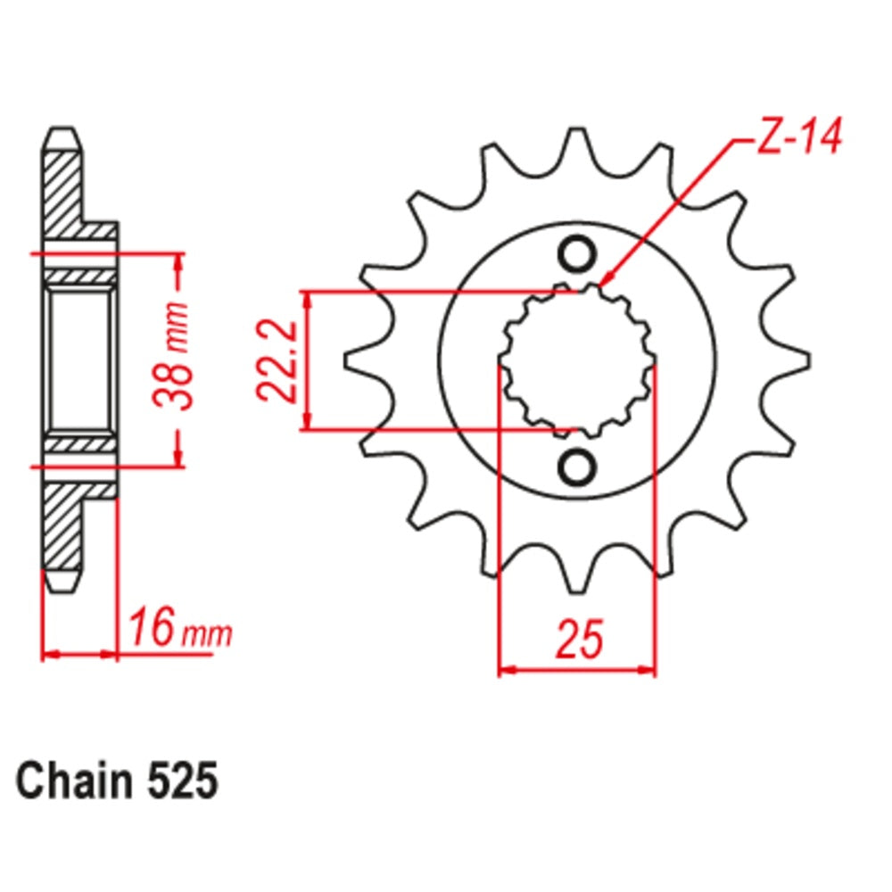 14T - Front Sprocket - Ducati