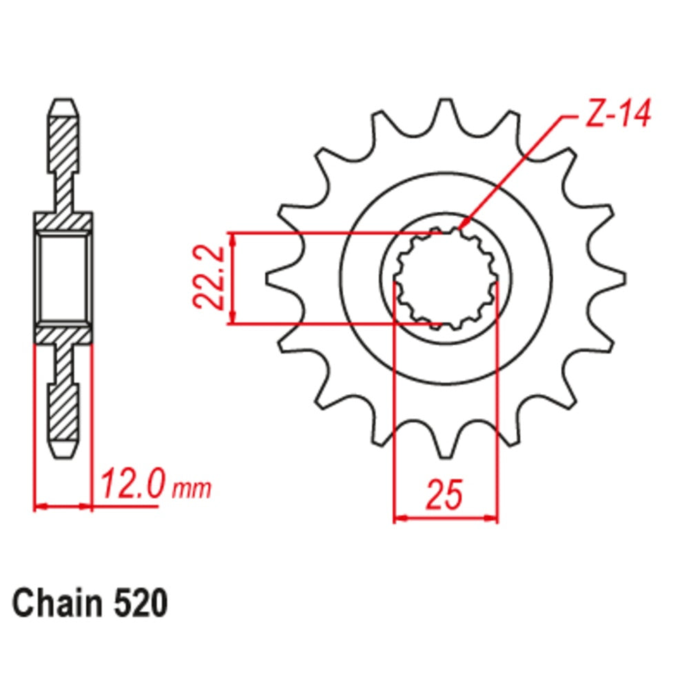 12T - Front Sprocket - Gas Gas