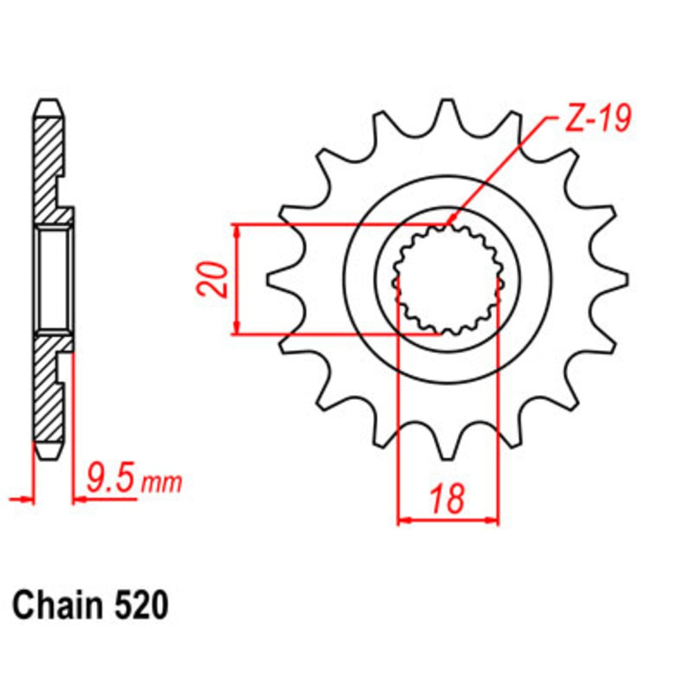 14T - Front Sprocket - Honda