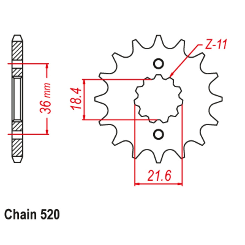 13T - Front Sprocket - XL250 S Degree Honda