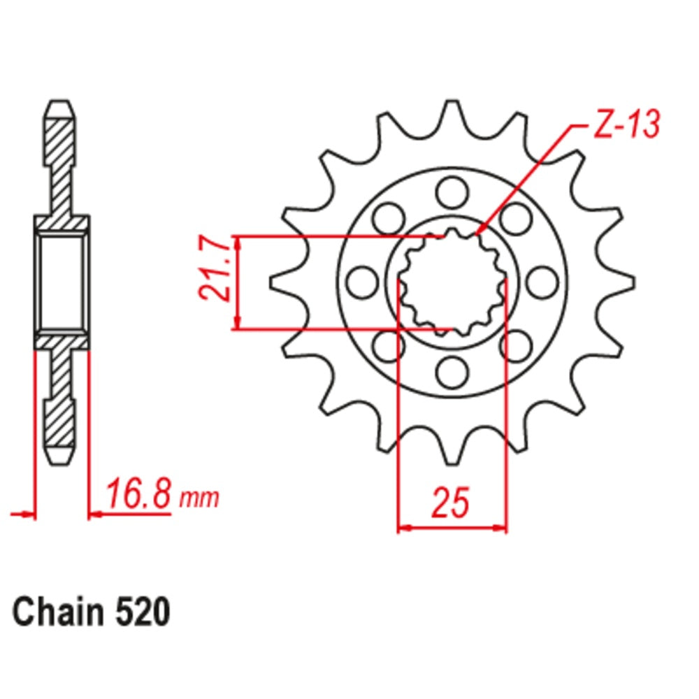 17T - Front Sprocket - Honda