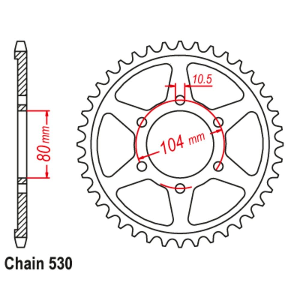 44T - Rear Sprocket - Stealth Supersprox Kawasaki