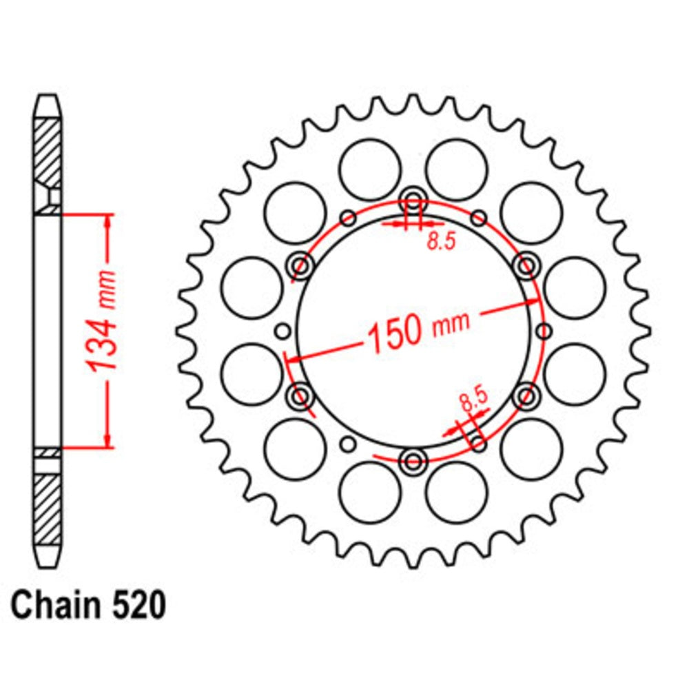 46T - Rear Sprocket - Stealth Supersprox Kawasaki