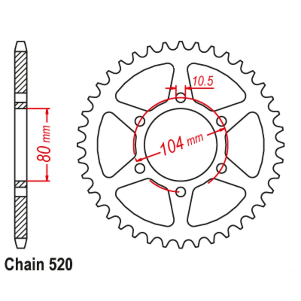 44T - Rear Sprocket - Stealth Supersprox Kawasaki