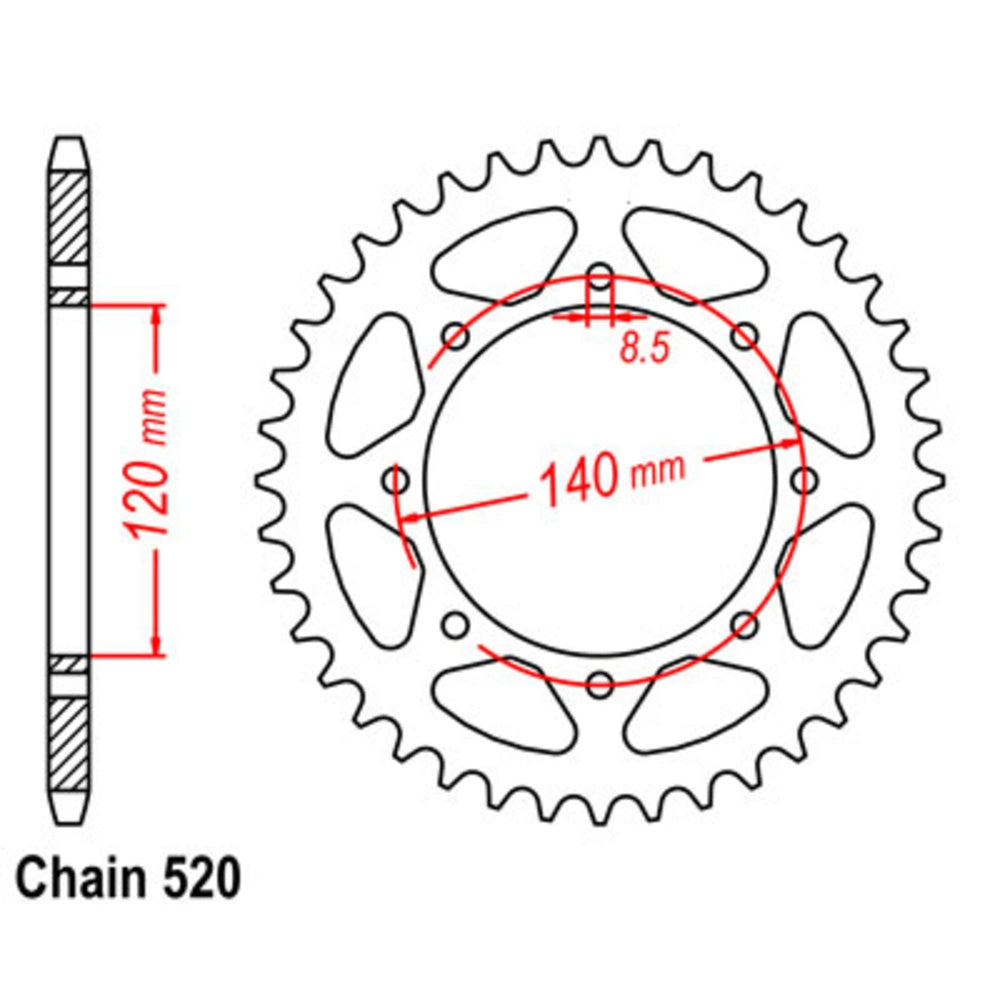 45T - Rear Sprocket - Kawasaki