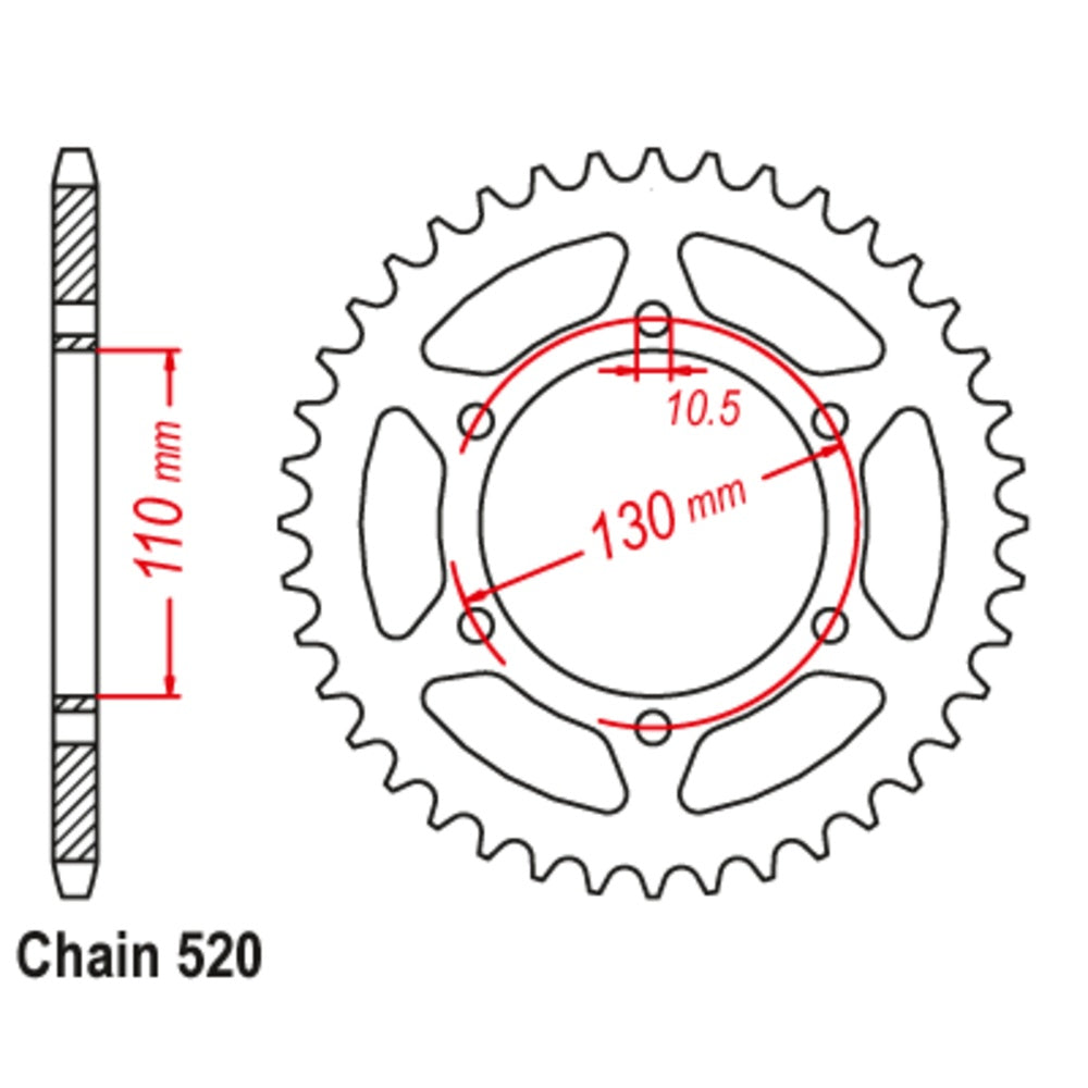 43T - Rear Sprocket - Stealth Supersprox 520 p.