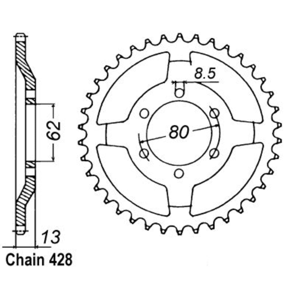 45T - Rear Sprocket - Yamaha