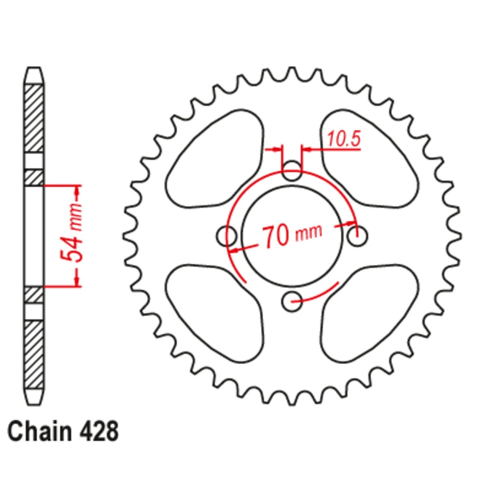 42T - Rear Sprocket - Honda CBR125