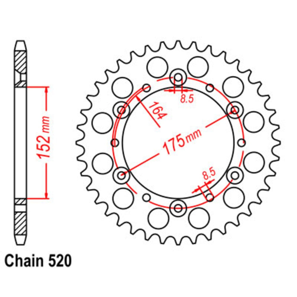 40T - Rear Sprocket - Gold Supersprox Alloy TT/YZ/WR - Blue