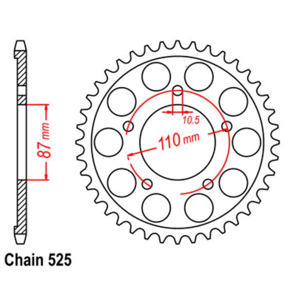 45T - Rear Sprocket - Black Stealth Supersprox Suzuki