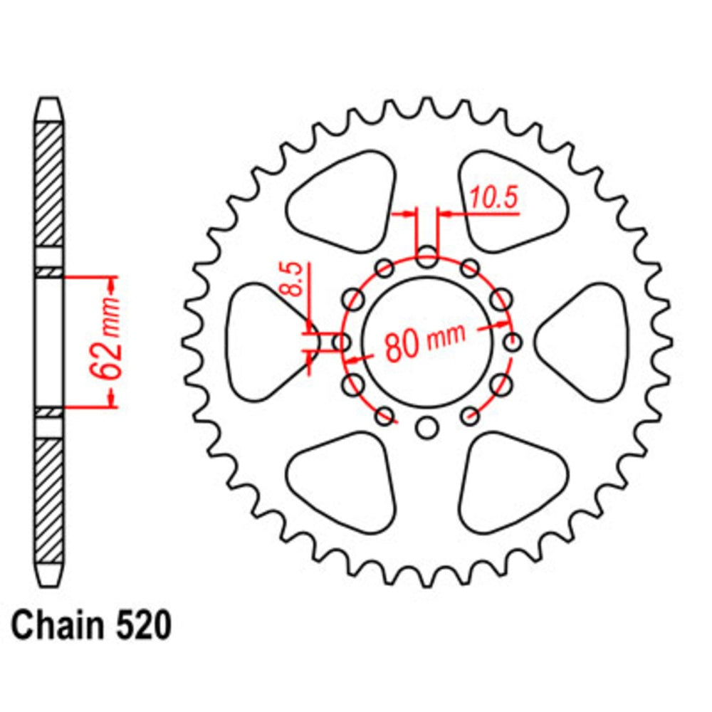 43T - Rear Sprocket - Yamaha