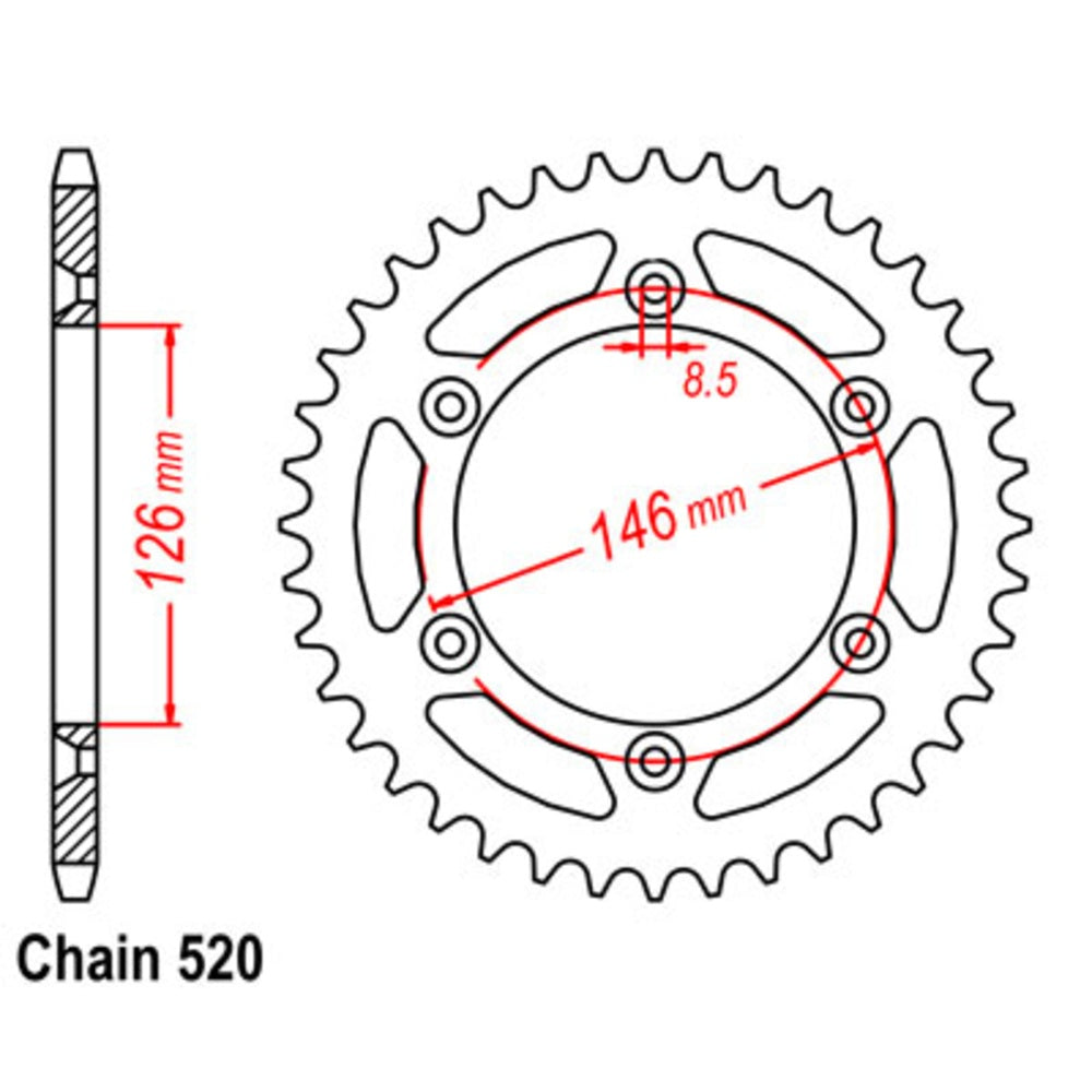 41T - Rear Sprocket - Stealth Supersprox Suzuki - Red