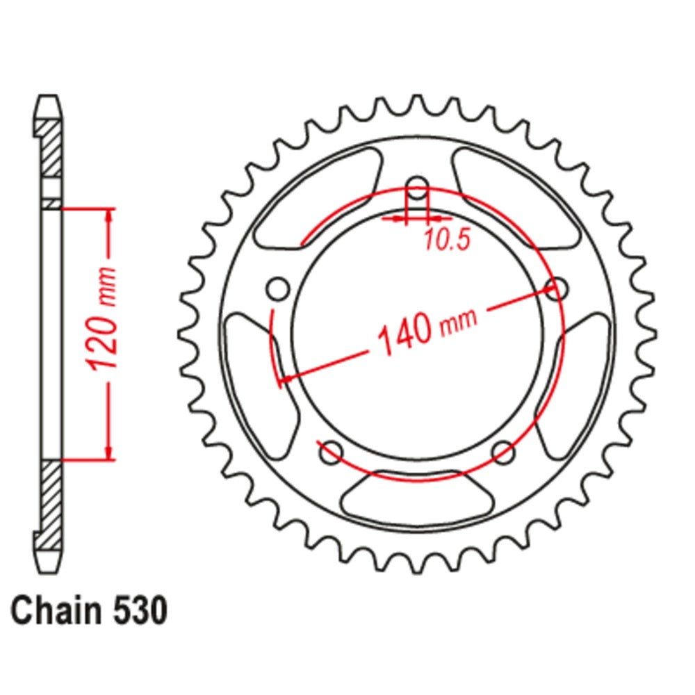 44T - Rear Sprocket - Black Stealth Supersprox Suzuki