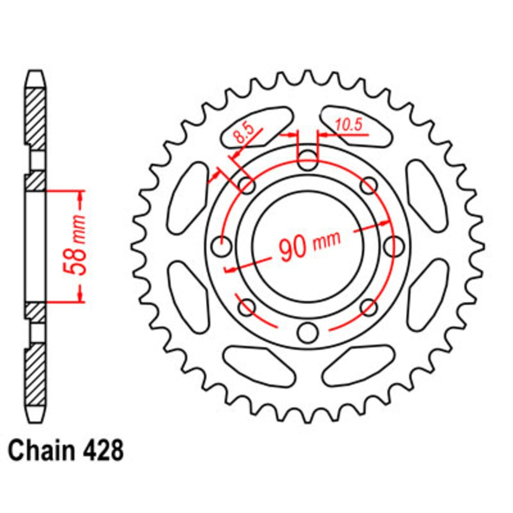 43T - Rear Sprocket - Honda