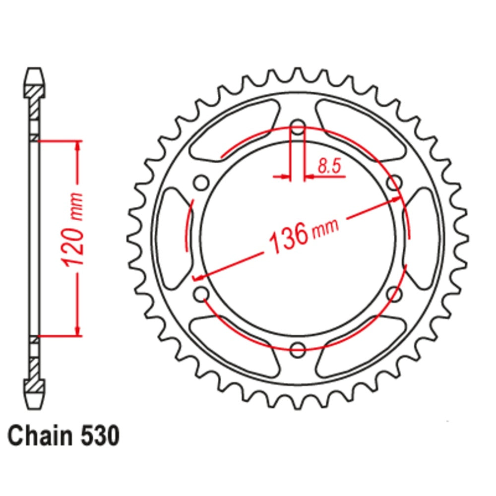 45T - Rear Sprocket - Yamaha
