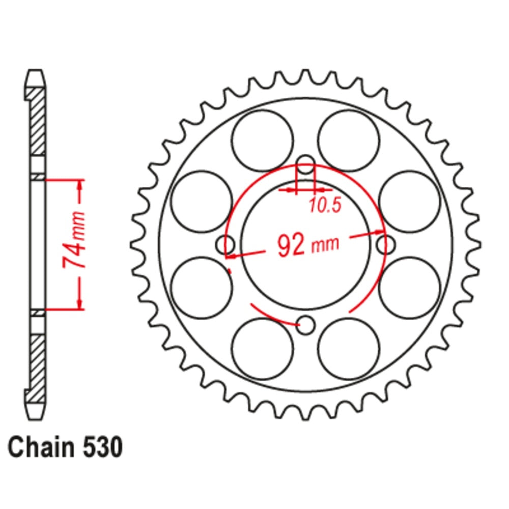 39T - Rear Sprocket - Yamaha RD350 LC