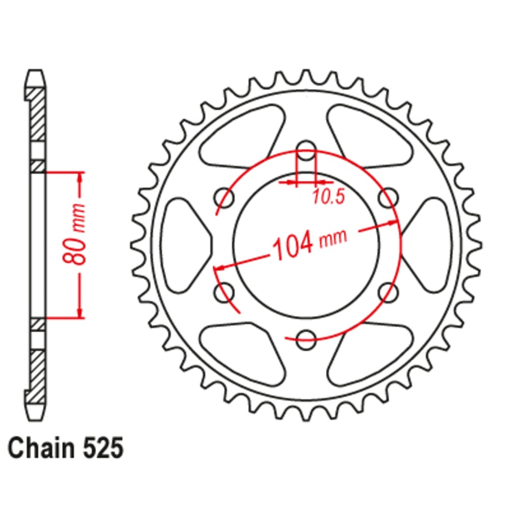 46T - Rear Sprocket - Black Stealth Supersprox Kawasaki