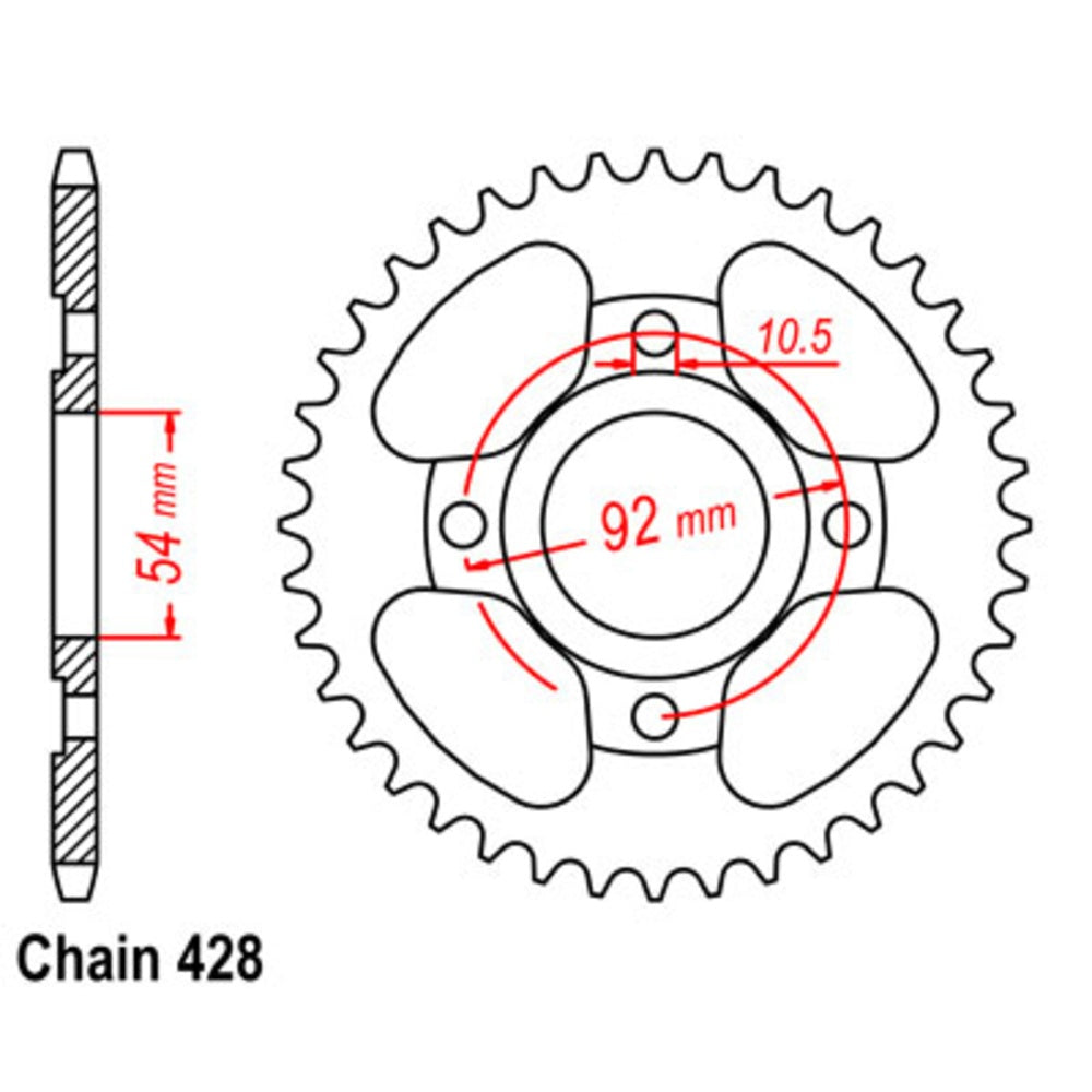 44T - Rear Sprocket - Yamaha