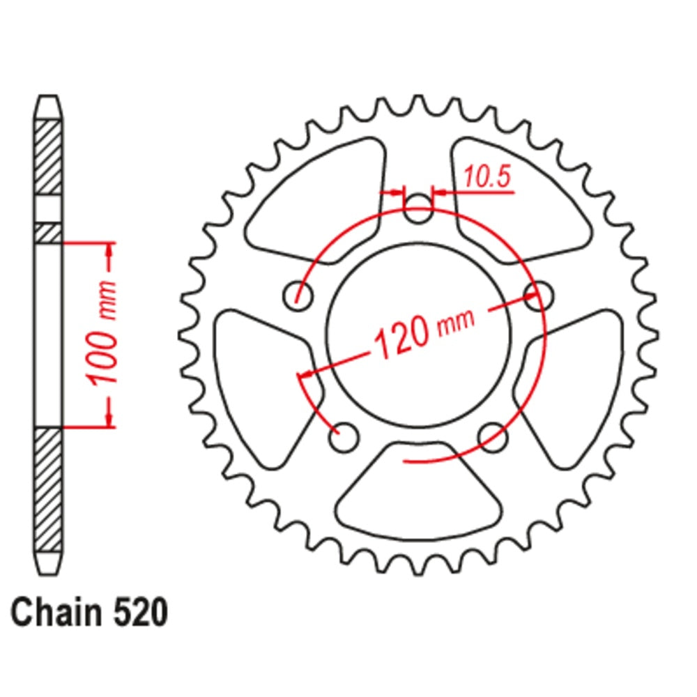 47T - Rear Sprocket - Stealth Supersprox Aprillia