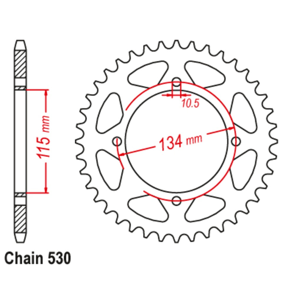 46T - Rear Sprocket - Ducati 750 Indiana Custom