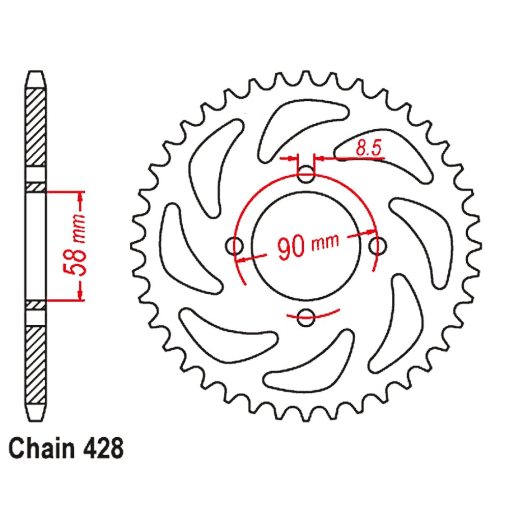 45T - Rear Sprocket - Suzuki GSX-R125