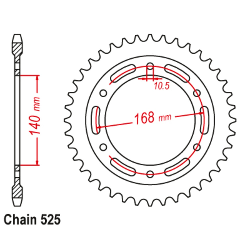 47T - Rear Sprocket - BMW - 10mm bolt hole