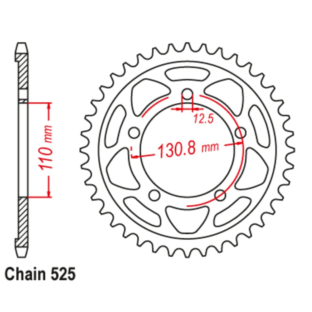 43T - Rear Sprocket - Supersprox Stealth BMW 525p - Black