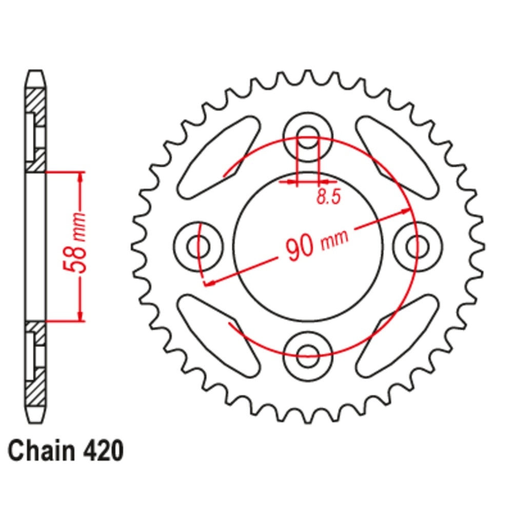 34T - Rear Sprocket - Black Supersprox Alloy Honda