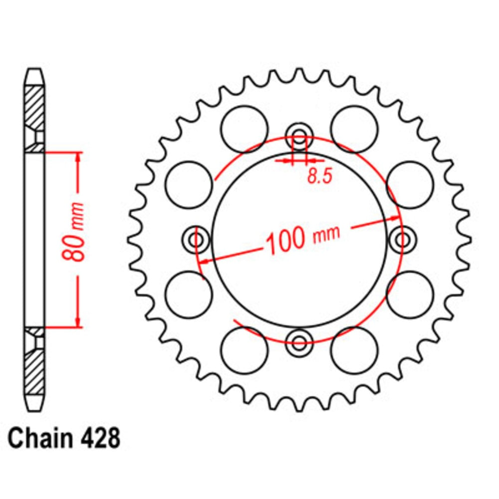 46T - Rear Sprocket - Honda XR100