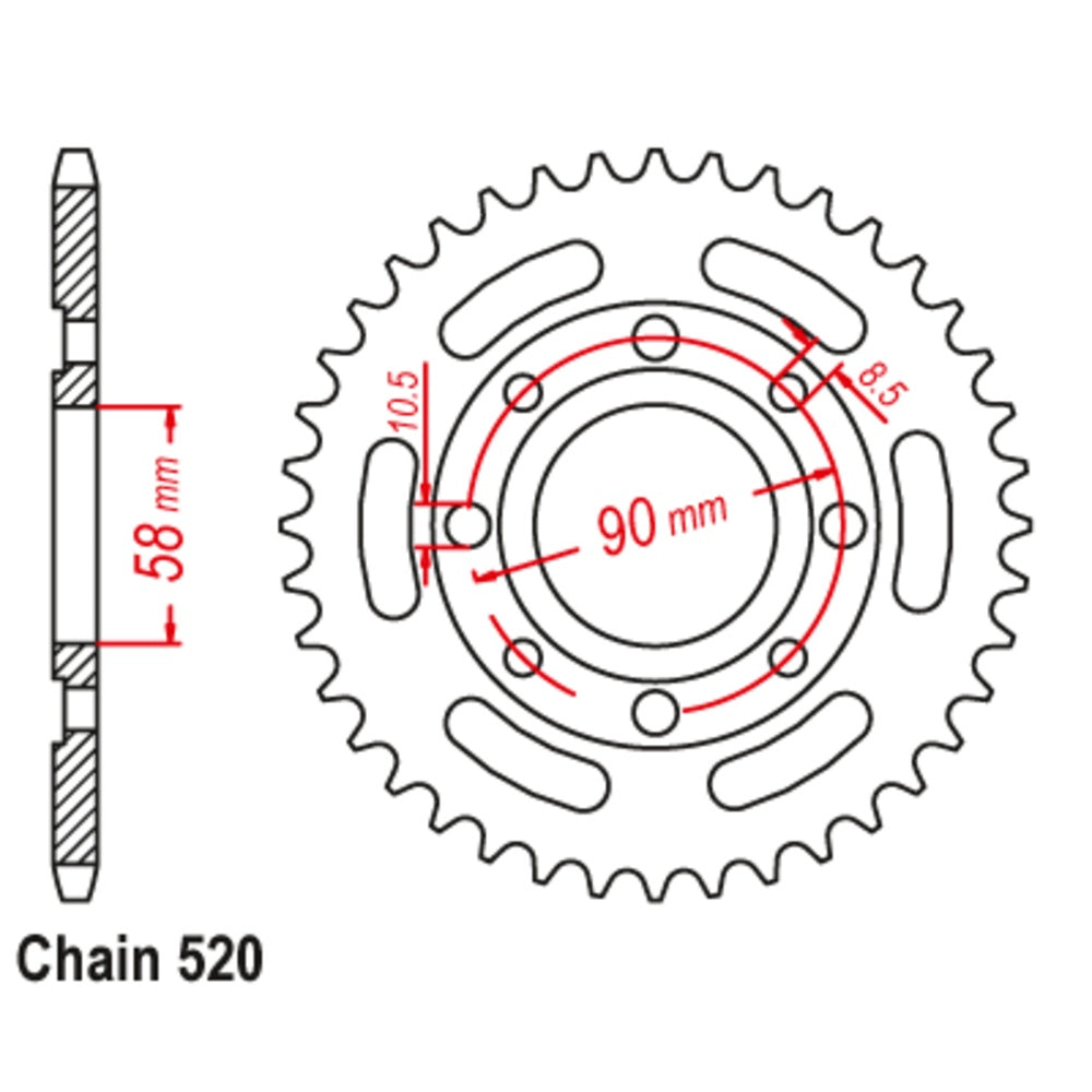 35T - Rear Sprocket - CBX250 Honda