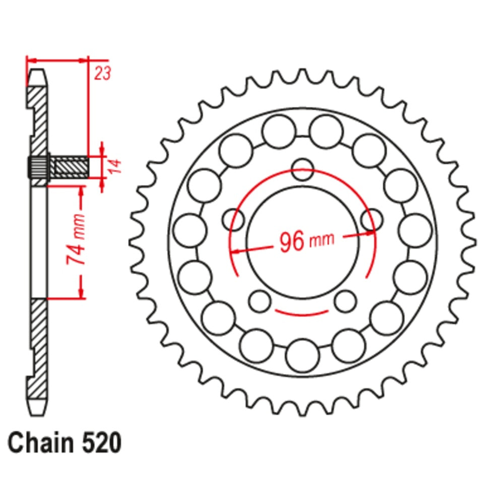 40T - Rear Sprocket - Honda NSR250