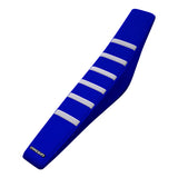 Yamaha YZ85 02-21 WHITE/BLUE/BLUE Gripper Ribbed Seat Cover