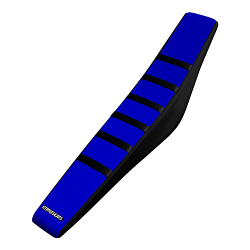 Yamaha YZ125 86-88/YZ250 86-87/ YZ490 86-89 BLACK/BLUE/BLACK Gripper Ribbed Seat Cover