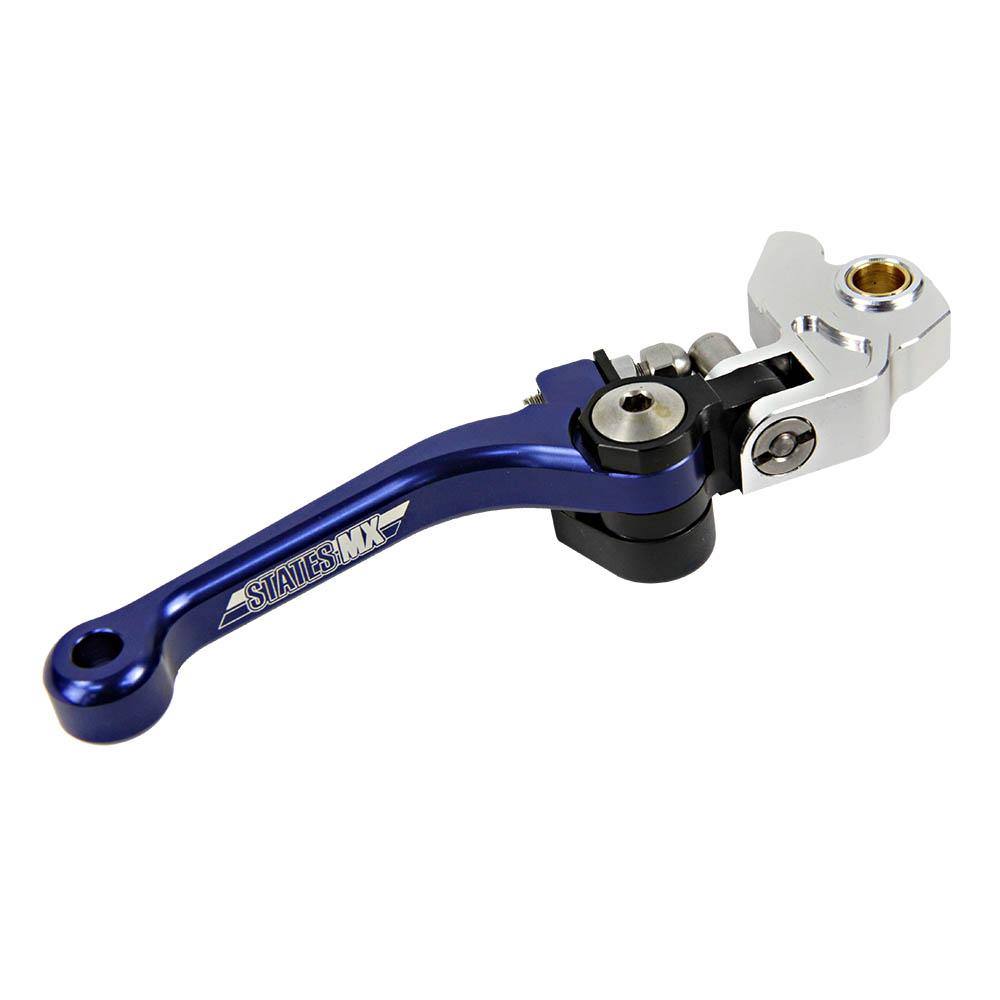 STATES MX BRAKE LEVER - FOLD/FLEX - YAMAHA/SUZUKI/KAWASAKI - BLUE