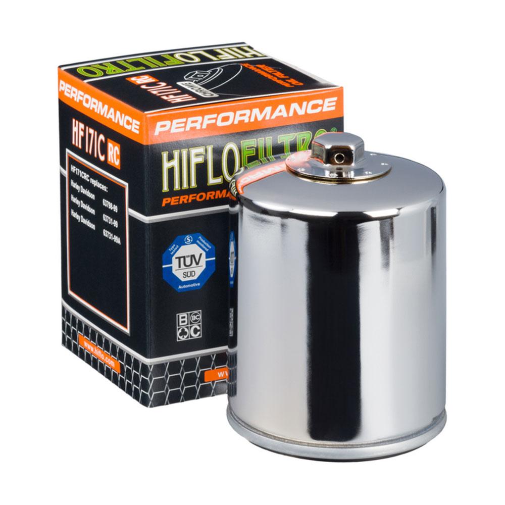 HIFLOFILTRO - OIL FILTER  HF170CRC CHROME (With Nut)